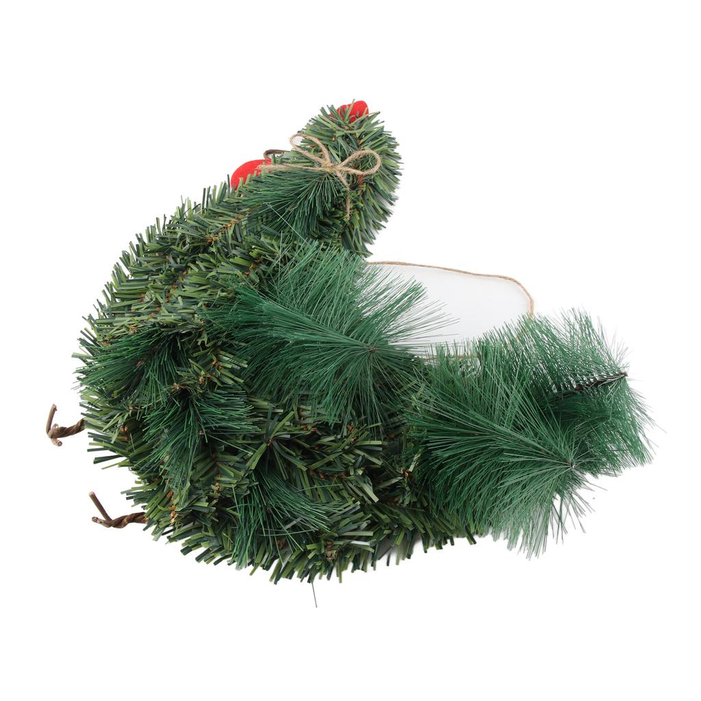 Rooster Chicken Wreath Green ABS Artificial Rooster Shaped Wreath for Holiday Home Decor