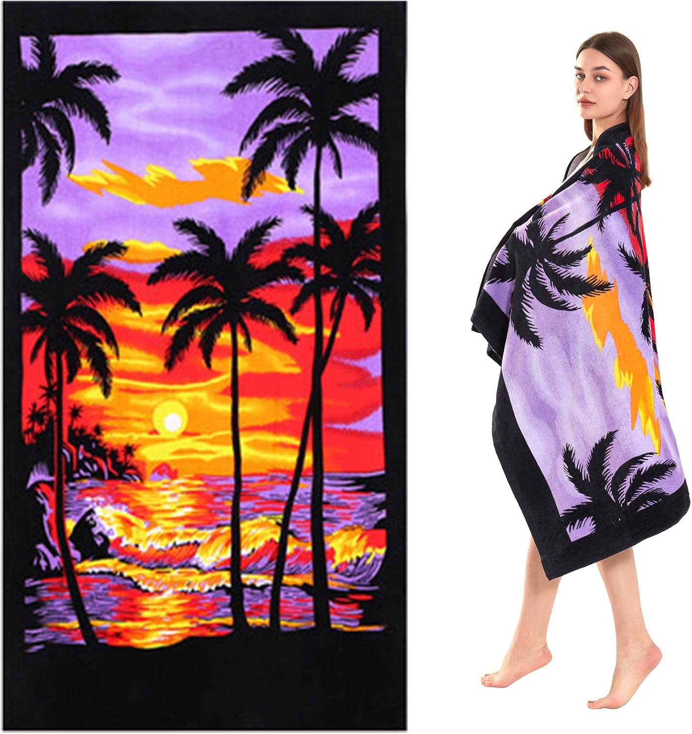 

Beach Towel, High Absorbent Soft Plush Pool Towel for Adults Men and Women, Quick Dry Bath and Swim Towel W30*H60(CM)