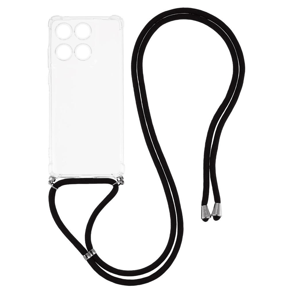 For Motorola Edge 60 5G Case Reinforced Corner TPU Clear Phone Cover with Lanyard