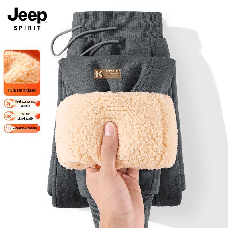 JEEP SPIRIT Men's 2025 Loose Fleece-Lined Casual Sweatpants