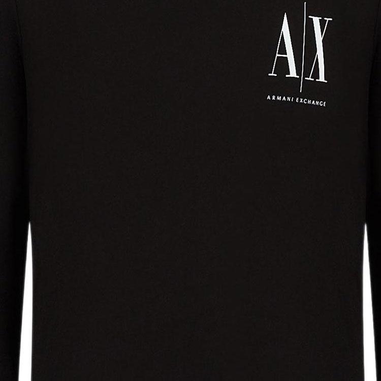 Armani Exchange FW22 Letter Crew Neck Straight Long Sleeve T-Shirt Men Tops Black 8NZTPL-ZJH4Z-1200