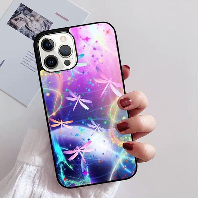 Luxury Dragonfly Phone Case for iPhone 11 12 13 14 Pro Max Mini XR XS SE 2020 6 7 8 Plus Samsung S21 S22 Coque Fundas