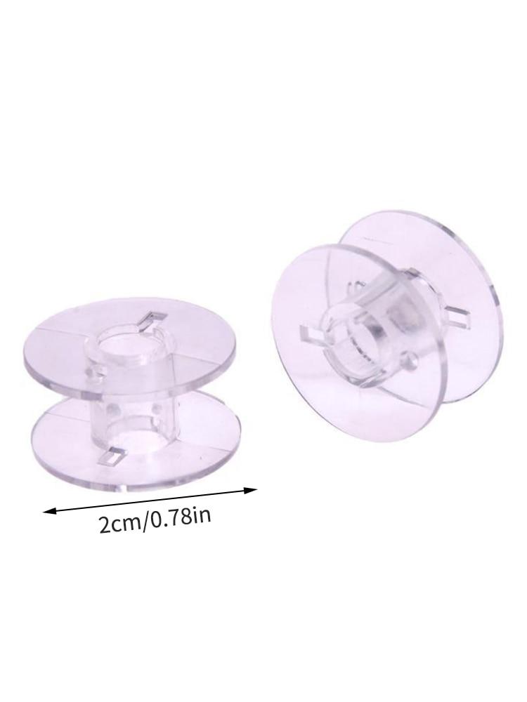 25 pezzi Set di bobine per filo inferiore per macchina da cucire domestica Accessori per cucire Bobine di plastica trasparente con scatola di immagazzinaggio per Brother Janome S