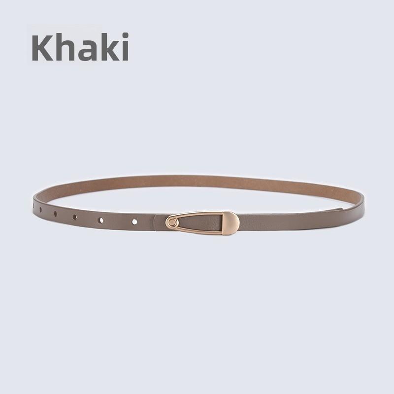 New arrival calfskin belt women's silm pattern thin belt