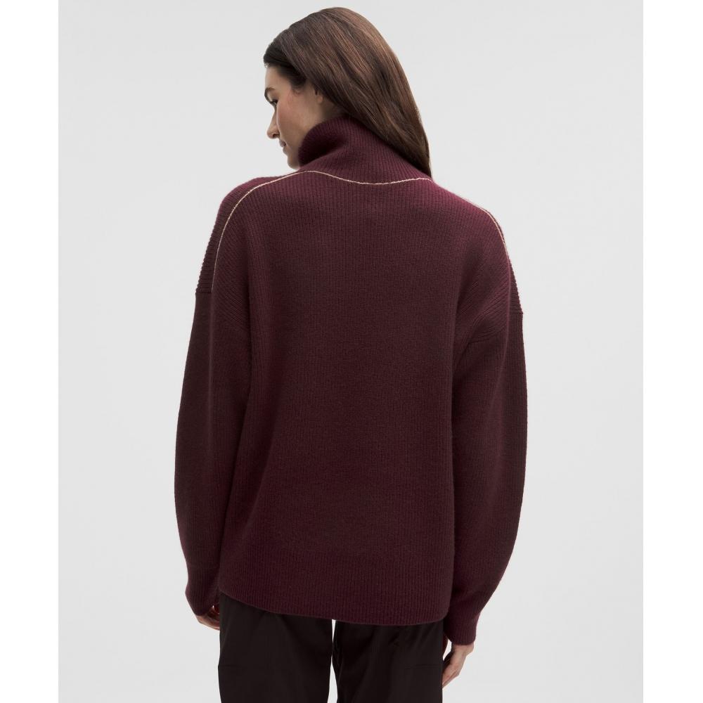 Lululemon Oversized Cashmere Funnel Neck Sweater Goodnight Plum