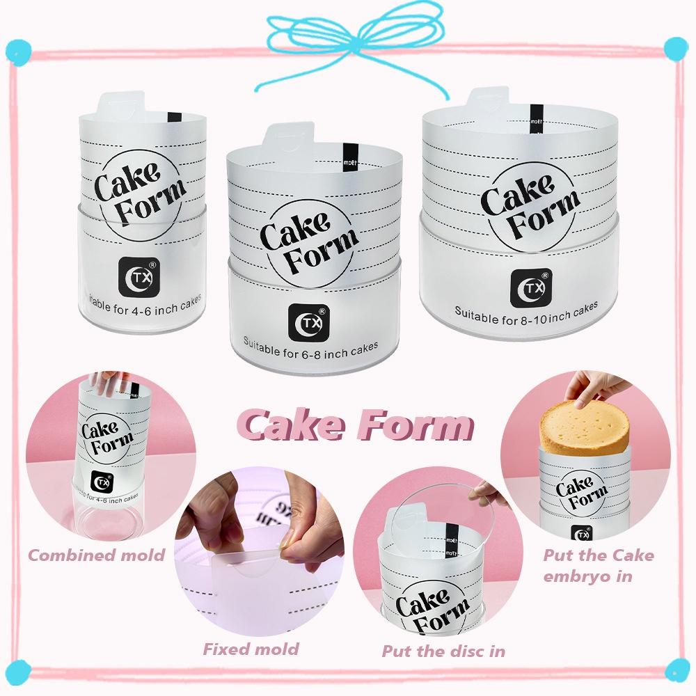 Round Shaped Baking Mould Adjustable Mousse Cake Ring Mould Retractable Dessert Acrylic Mould with Scale Cooking Decor Tools