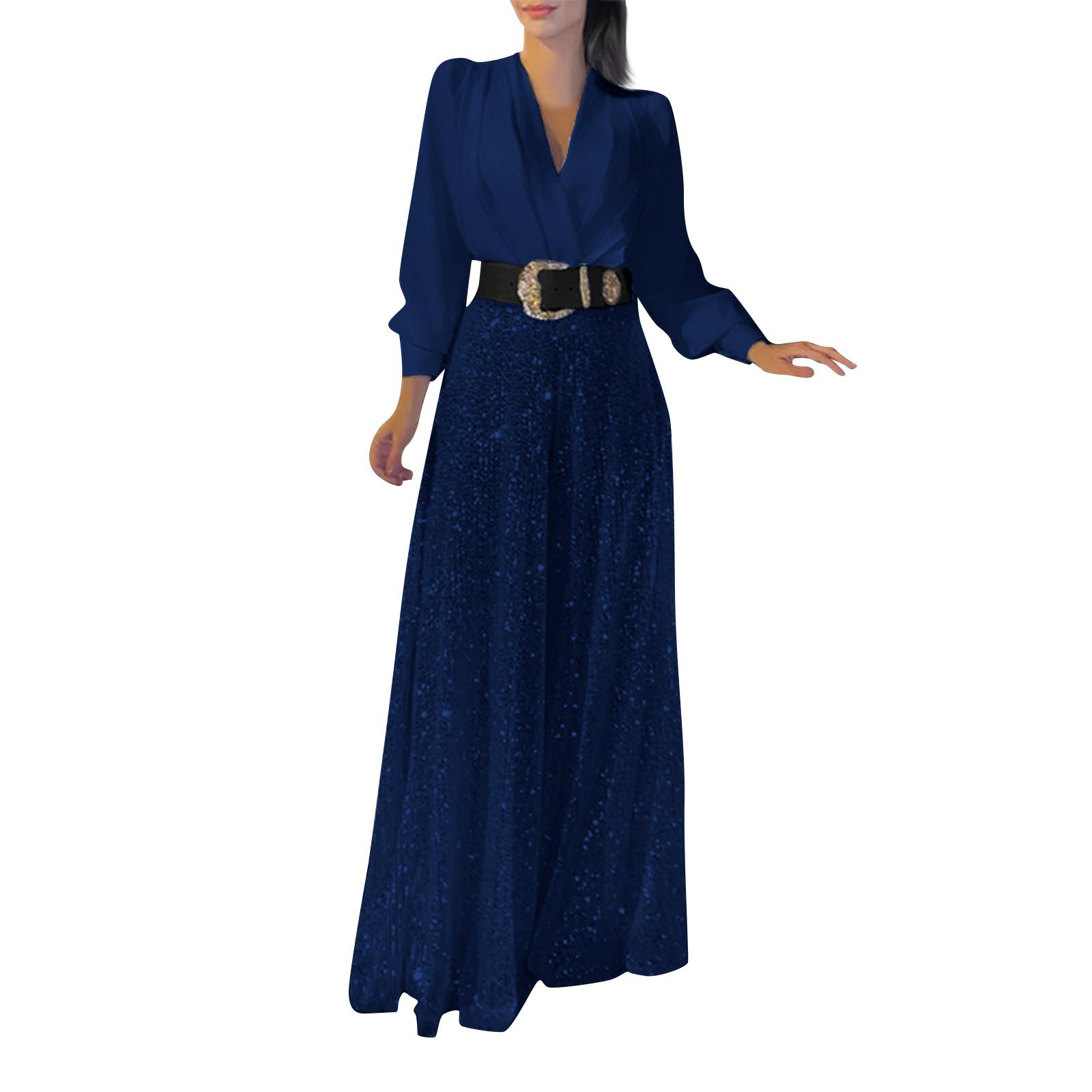 

Женская повседневная блузка с набивным рисунком на рукавах и широкие брюки, вечернее платье, костюм XXXL