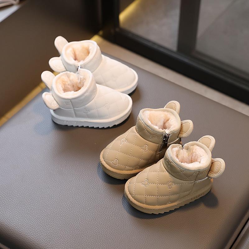 Baby Snow Boots Winter Cotton Shoes Baby Baby Toddler Shoes Baby Baby Shoes Korean Version Milk Tea Ears