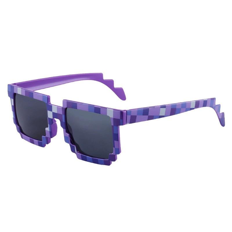 New Fashion Trend Sunglasses Mosaic Checkered Box Glasses Men'S And Women'S Funny Dance Party Sun Glasses