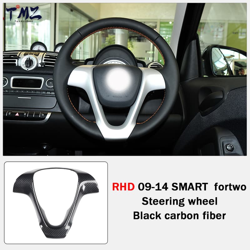 Right Hand Drive Vehicle Accessories with Carbon Fiber Pattern Black Navigation Panel Decorative for Benz SMARTfor Two Sticker