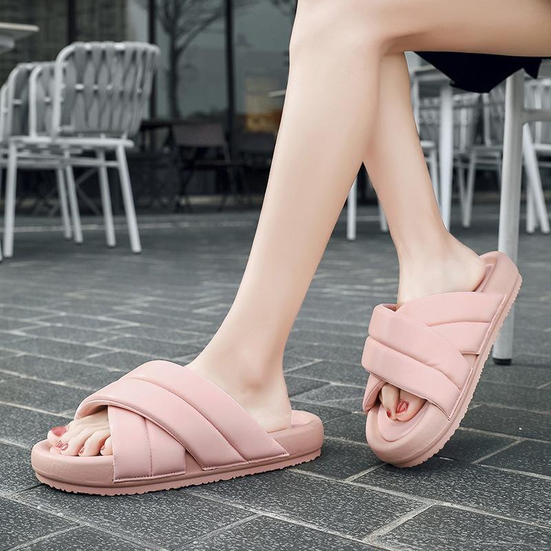 Slippers Women's Summer Fashion Personality Women's Slippers Beach Shoes Girls Sandals Thick-soled Outer Leather Cool Slippers
