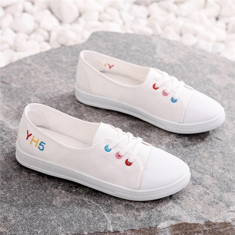 Damen Weiße Canvas Schuhe Damen Sommer Stil Board Schuhe Atmungsaktive Weiße Schuhe Damen