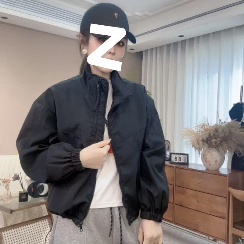 Spring New Jacket Jacket Women's Fashion Zipper Loose Casual Stand-up Collar Short Versatile Jacket Top