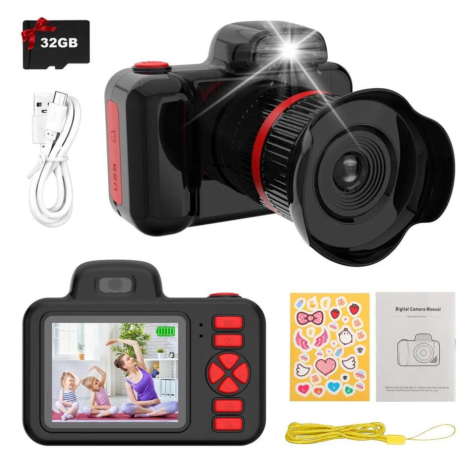 Kids Camera 24MP SLR Kids Camera with 360° Rotating Lens 1080P Video Camera