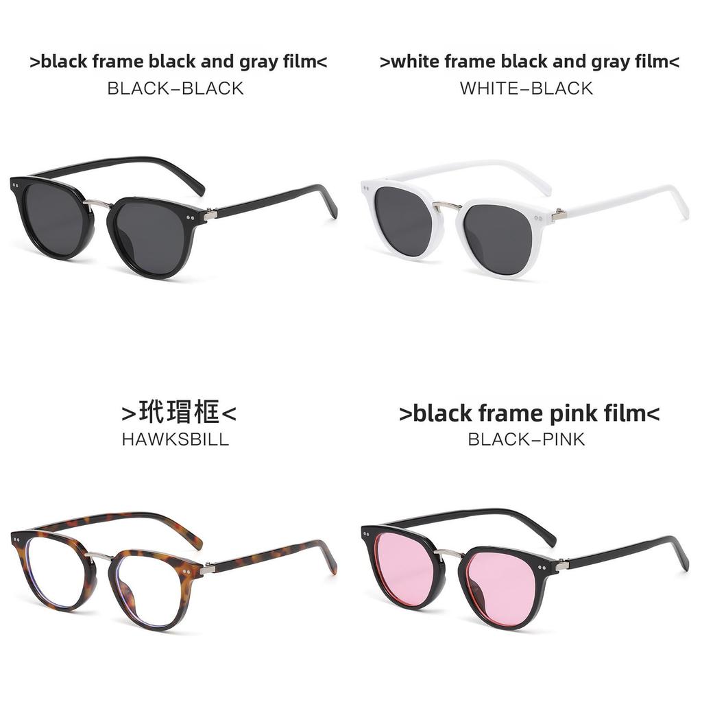 Retro Korean Style Round Sunglasses With Uv400 Protection For Fashionable Outdoor Wear