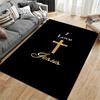 Christian Gold Cross Design suitable as a non-slip mat for the living room or bedroom sofa
