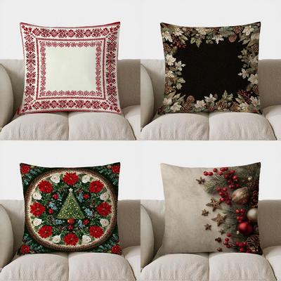 Home Decor Red Pattern Decorative Square Throw Pillow Pattern Cushion Cover Suitable For Sofa Bedroom Car Pillow Cover