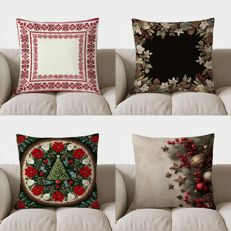 Heimdeko Rotes Muster Dekorative Quadratische Kissenhülle Muster Kissenbezug Geeignet Für Sofa Schlafzimmer Auto Kissenbezug