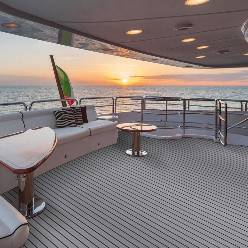 Self-Adhesive 600x2400x6mm EVA Foam Faux Teak Decking Sheet Marine Flooring Boat Decking Sheet Yacht Accessories Gray Black