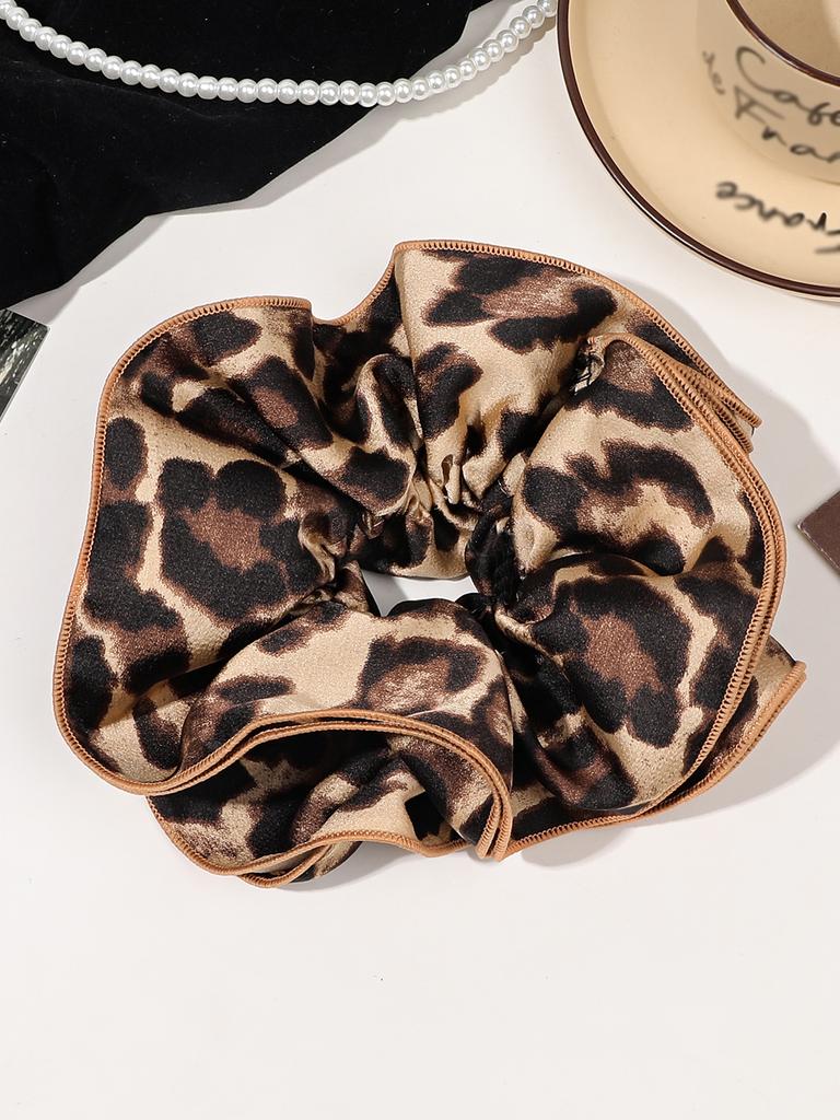 1 Pcs Leopard Print Hair Scrunchies,Big Hair Bands for Thick Hair,Soft Hair Ties Ropes for Women Girls Hair Accessories