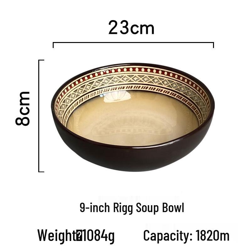 

ZISIZ 9-inch Ceramic Soup Bowl