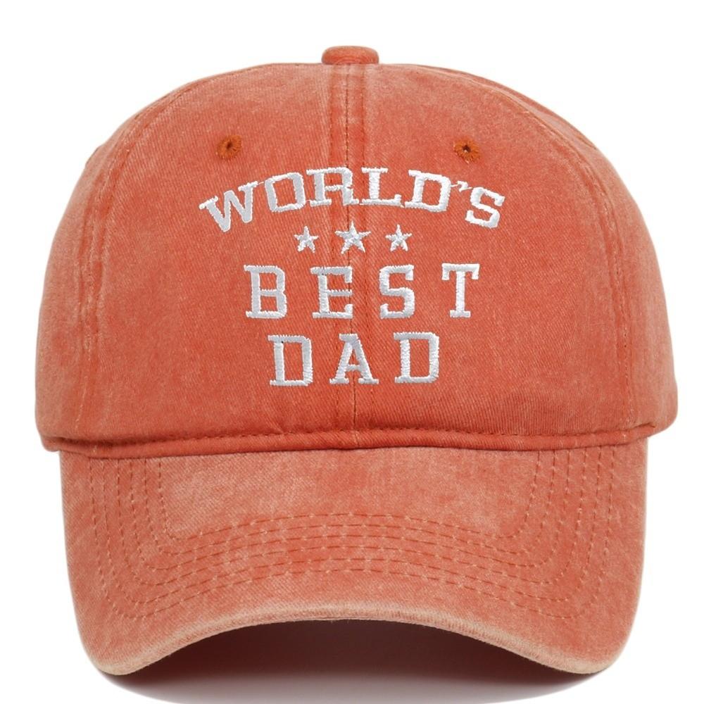 Washed Cotton World's Best Dad Caps Adjustable Baseball Cap Fashion Sport Visors Cap  Father's Gift