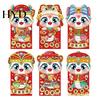 Good Fortune Snake Year Envelopes 6 Pcs Chinese New Red Envelope of The Sequin Textured Packets 2025 Money for Cash Gifts Spring Festival Decoration