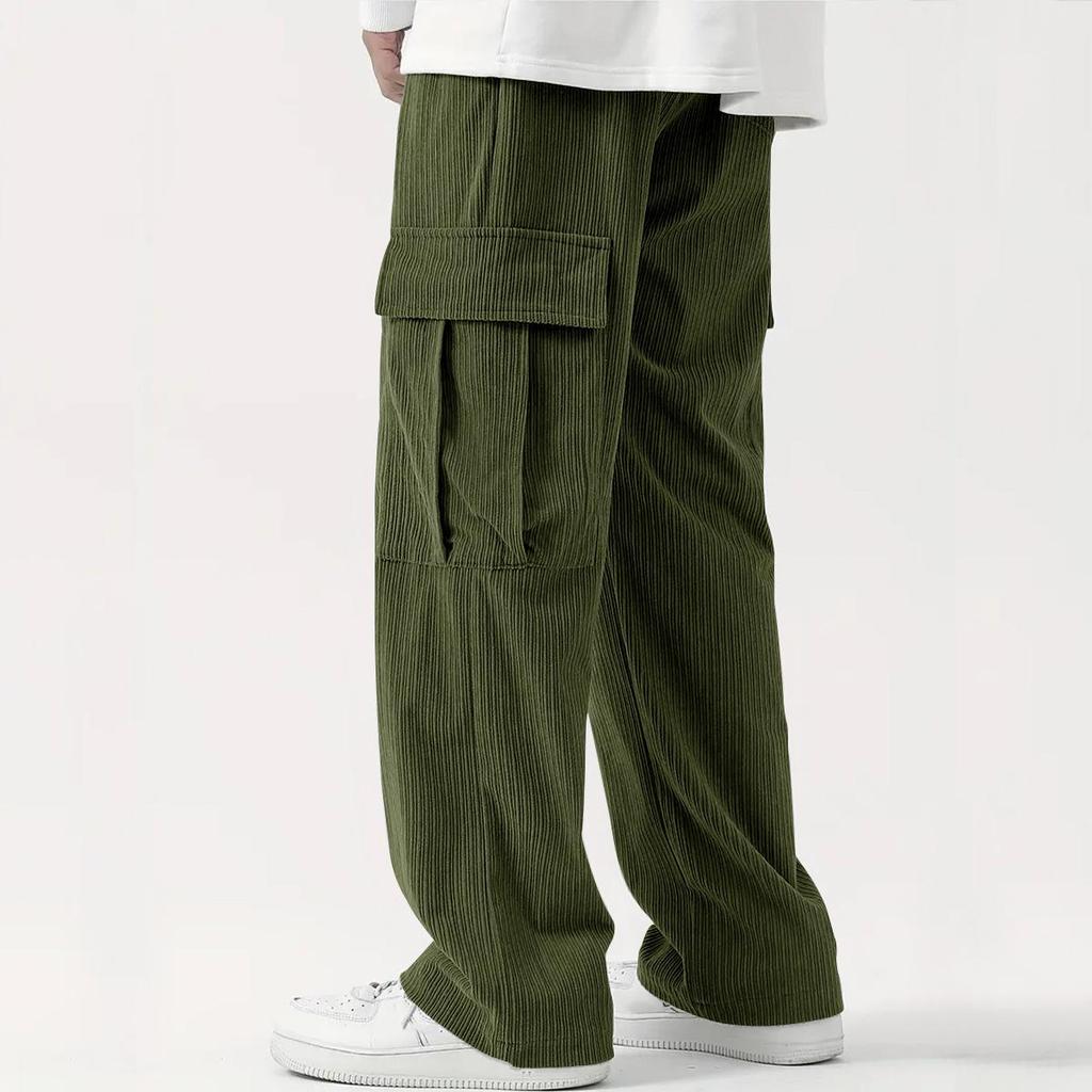 Men's Corduroy Loose Wide Leg Straight Leg Casual Pants