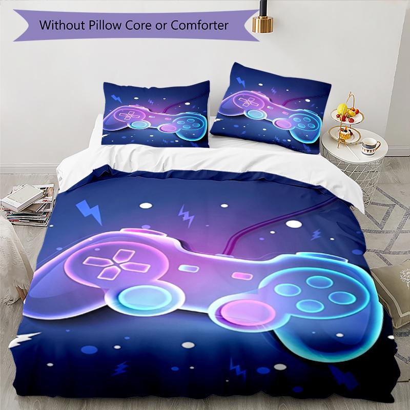 3pcs Game Controller Bedding Set Duvet Cover Closure Includes 1 Duvet Cover & 2 Pillowcases, Soft and Comfortable for All Seasons.