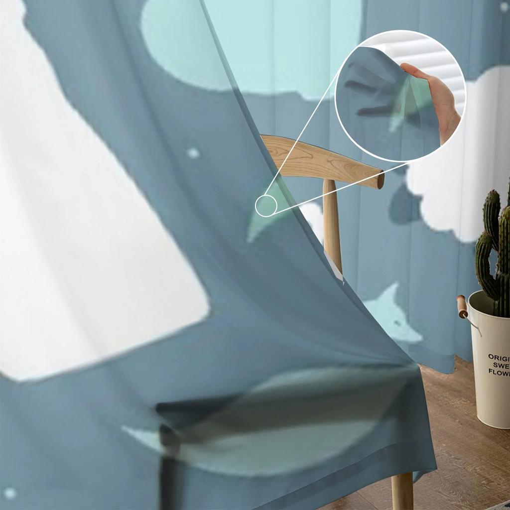 Zwierzęta Cartoon Design tiulowe przezroczyste zasłony do salonu sypialnia dekoracja kuchni woalowe zasłony z organzy