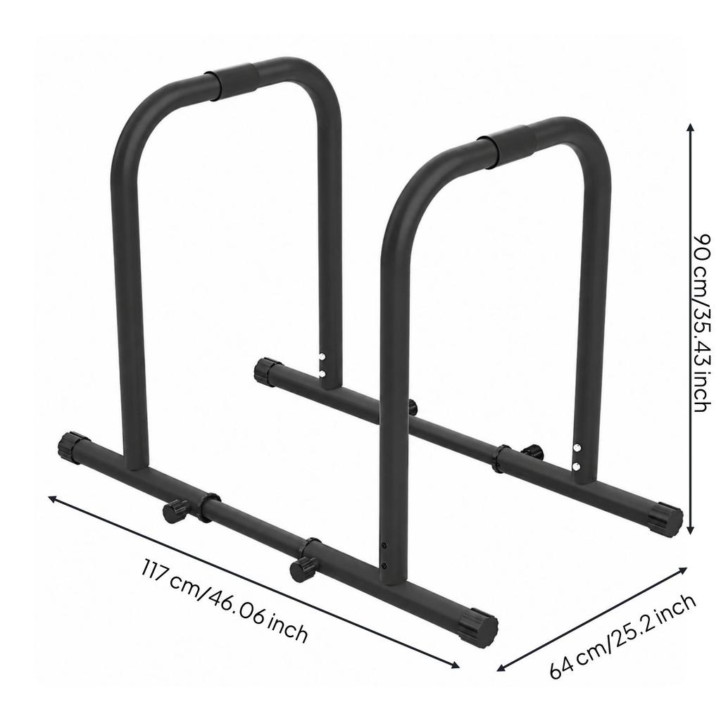 Freestanding Adjustable Parallel-Bar Fitness Station Sturdy Handrails Heavy Duty