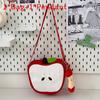 Borsa Piccola a Spalla in Nylon con Cartoni Animati di Frutta e Chiusura a Zip per Uso Quotidiano