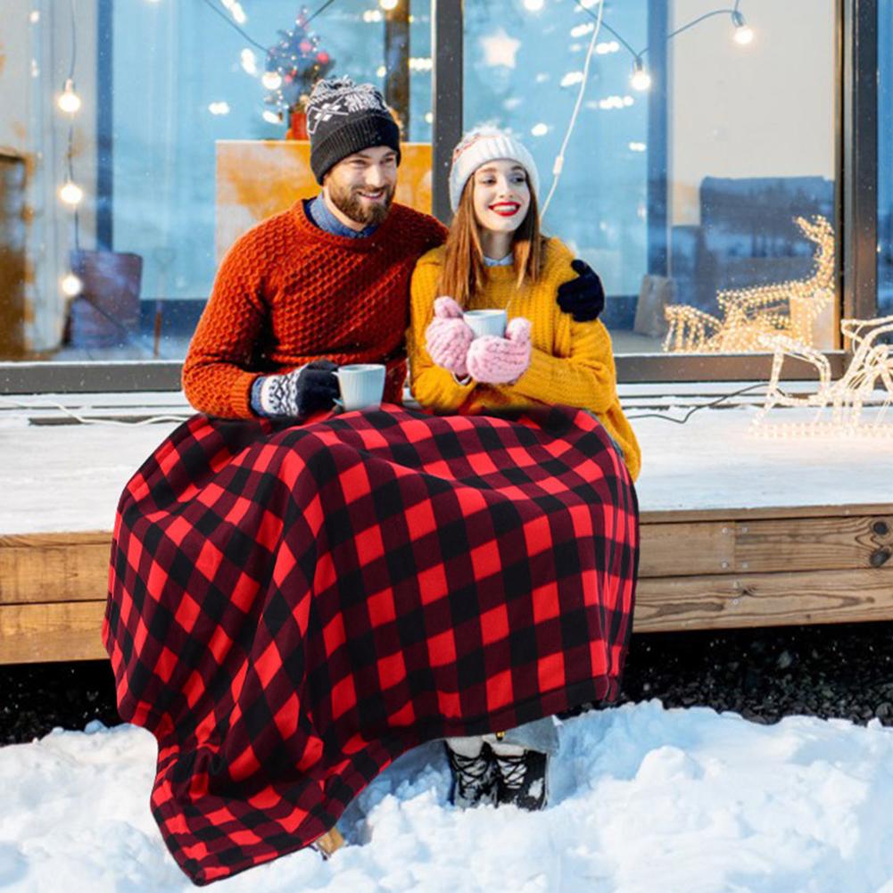 Car Electric Heated Blanket Body Warmer Blanket 9 Adjustable Temperature 12V Soft Heating Mat Auto-off for Car Camping