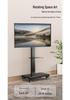 Mobile TV Stand with Wheels, Adjustable 360° Rotation, and Universal TV Mount for Horizontal & Vertical Screens
