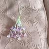 Floral Charm Strap Keychain for Bags and Phones, Valley Flower Hanging Style with Translucent Flower Drops and Bead Details