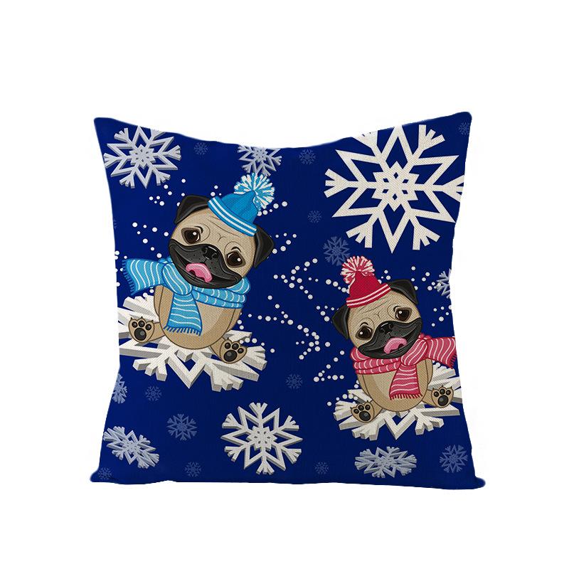 Christmas Polyester Pillow Cover Cartoon Digital Print Cushion Cover New Home Decoration Cushion Cover