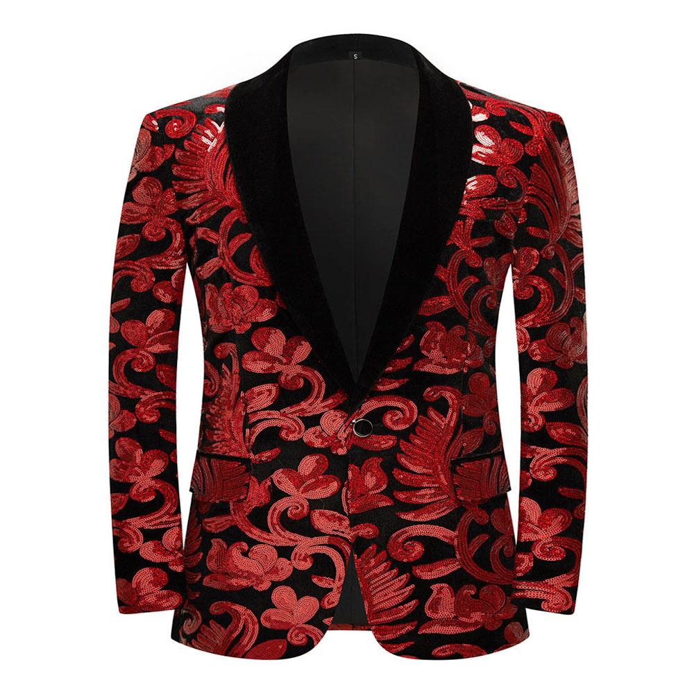 Costume Sacouri cu Paiete Aurii Strălucitoare cu Model Floral pentru Băieți