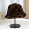 Winter Cross-border New Trend Plush Hat Women's Korean Version Fashion Foreign Style Leopard Print Bucket Hat Versatile Basin Hat To Keep Warm