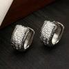 Silver Needle Geometric Heart Hoop Earrings - Retro & High-End Style for a Bold Look