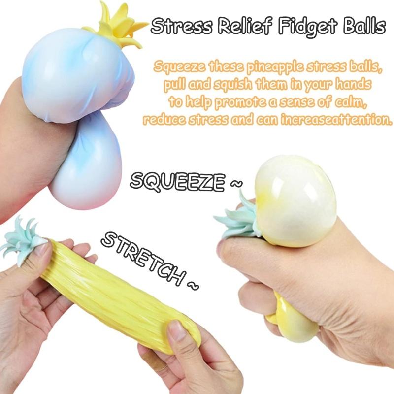 Pineapple Stress Ball Fidget Toys Ball for Pressure Release Party Gifts Stress Relief for Kids & Adult Tricky Funny Squeeze Toy