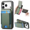 For iPhone 17 Pro Case with Card Holder Kickstand Leather Back Cover