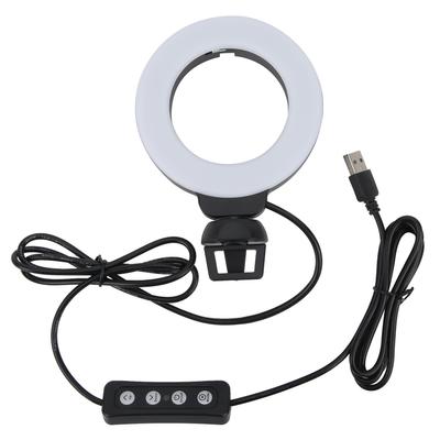 4palcové mini LED kruhové světlo Měkké kosmetické doplňkové světlo s klipem pro videohovory, živé online schůzky