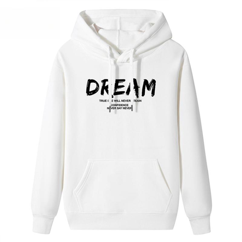 QICED Autumn and Winter Hooded Sweatshirt Men's Hooded Warm Padded Thickened Pullover Loose Large Size Trendy Hoodie