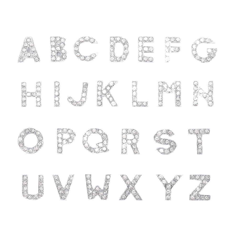 10mm A-Z Diamond Uppercase English Letter Pendant Necklace for DIY Jewelry Accessories