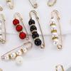 4/1PCS Heavy Duty Safety Pins Pearl Embellishment Brooch Pin Decorative Sweater Clips Safety Pins for Brooches Decorative Crafts