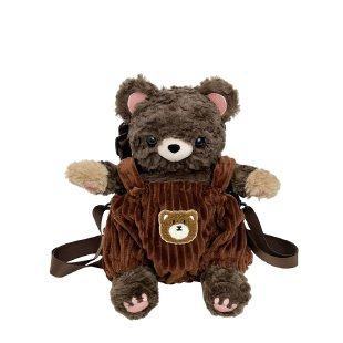 Schoolbag plush bear doll fluffy bag cute funny backpack cartoon doll birthday gift girl small backpack