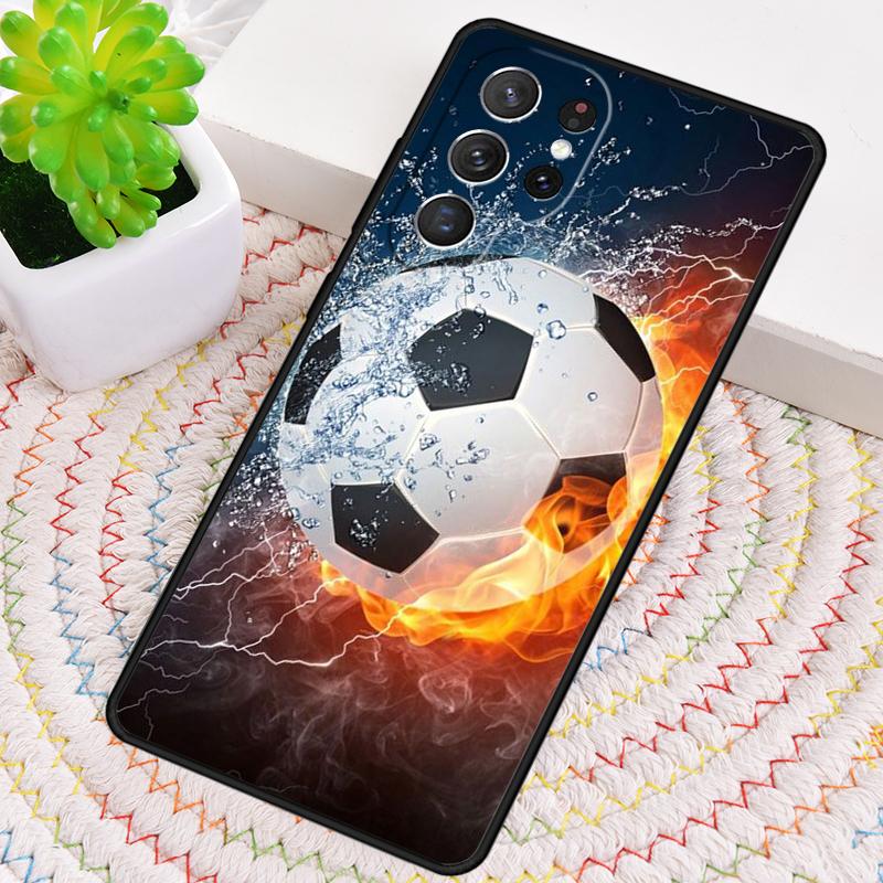 

Fire Football Ball Soccer Phone Case for Samsung Galaxy note 10 pro S26 Ultra S23 S24 FE S25 S21 S22 PLUS shockproof Cove Galaxy S21+ 5G