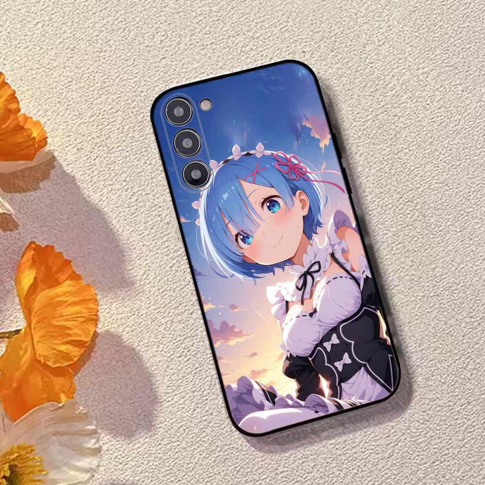 Rem Anime Girl Re Zero Phone Case For Samsung Galaxy A73,A72,A71,A70,A53,A52,A51,Others Soft Black Cover