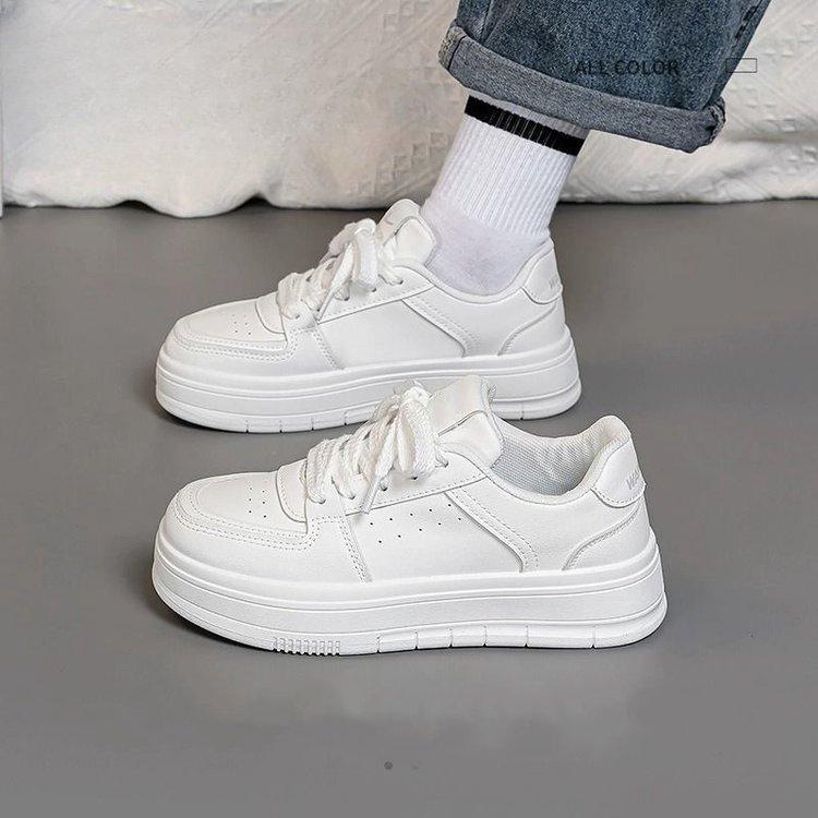 

Молочные фуфу маленькие белые туфли женские показывают маленькие ноги 2024 осень новые толстые туфли на платформе спортивная повседневная универсальная женская обувь 40