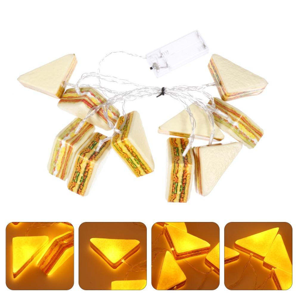 

Теплый свет Гирлянда из лампочек в виде мороженого Сэндвич Свадебная гирлянда Светодиодная гирлянда в виде бургеров Патио Sandwich